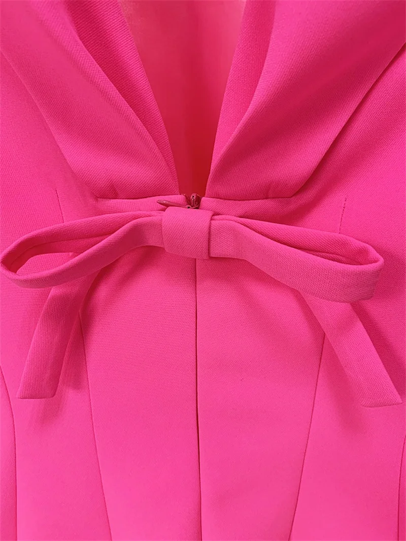 Barbiecore-Robe de Rhcourte rose pour femme, mini robe de soirée pour femme, robe formelle élégante pour femme, mince, tenue de travail d'affaires, tenue de bureau