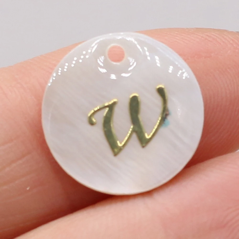 

50PCS Charm Letter Shell Beads DIY Couple Name Necklace Bracelet Earrings Jewelry Making Shell Beads as a Gift for Friends
