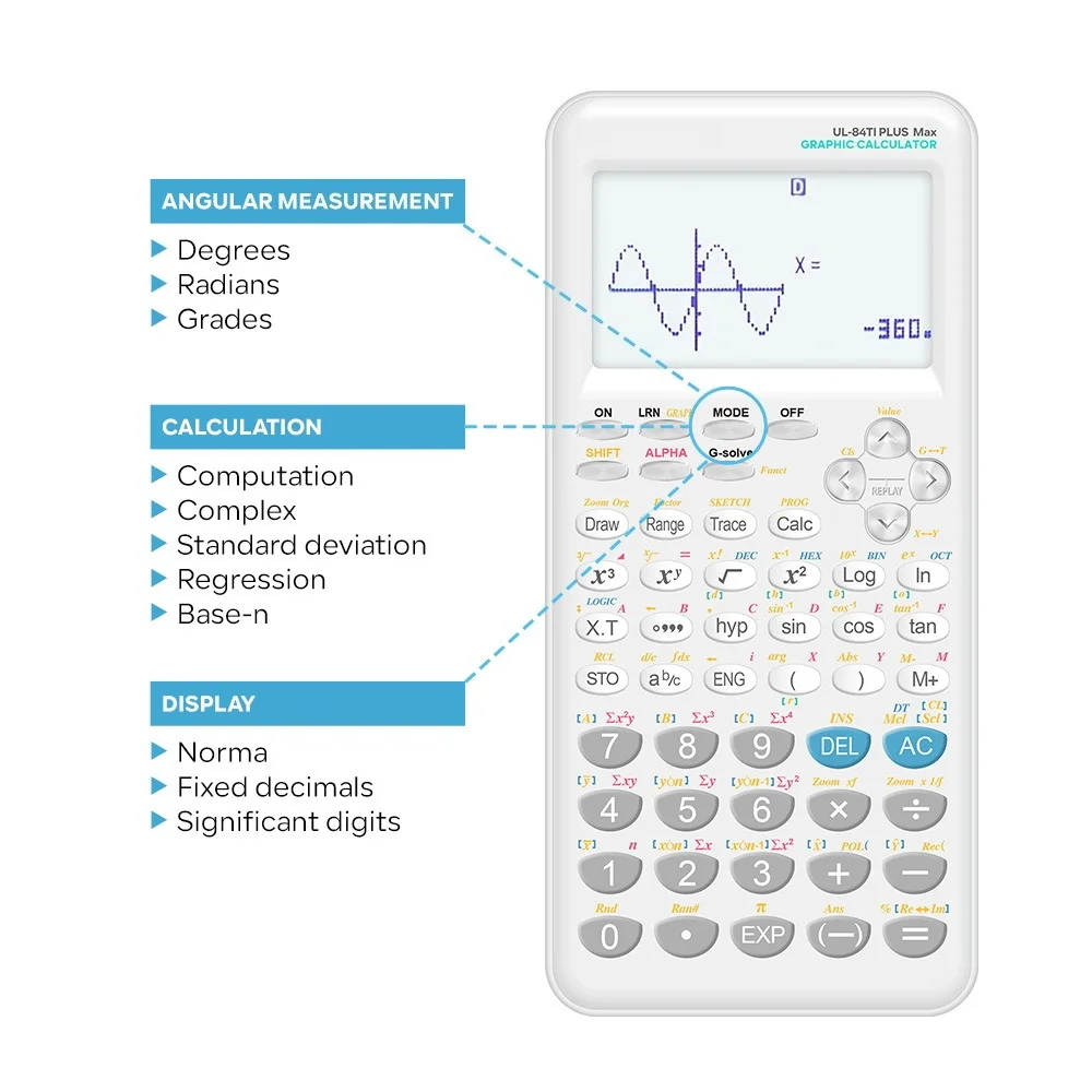 UL-84TI MAX Large Screen Graphics Computing Scientific Calculator Programming Graphics Drawing Computer