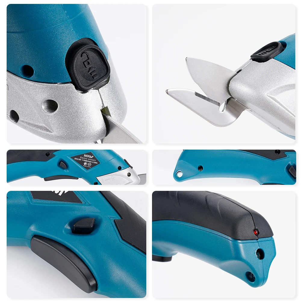 3.6V Rechargeable Cordless Electric Scissors with 2 Blades Sewing Shear Cutter Fabric Cloth Carpet PVC Leather Cutting Tools