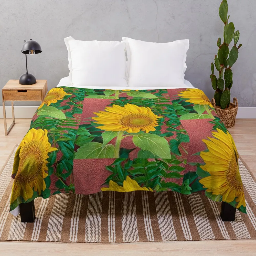 A Burst of Yellow  Throw Blanket Cute Bed covers Sofa Sofa Quilt Blankets