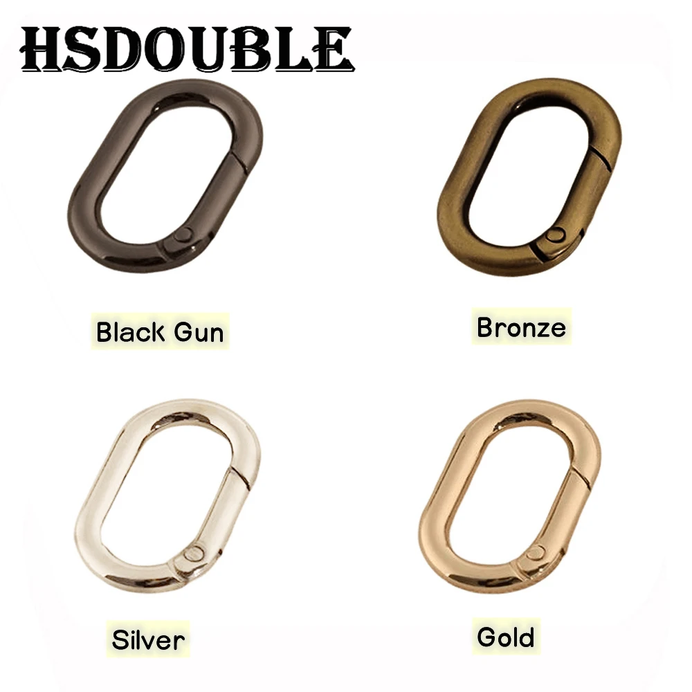 5X Oval Spring O Ring Openable Leather Bag Handbag Strap Buckle Connect Keyring Pendant Key Dog Chain Snap Clasp Clip Carabiner