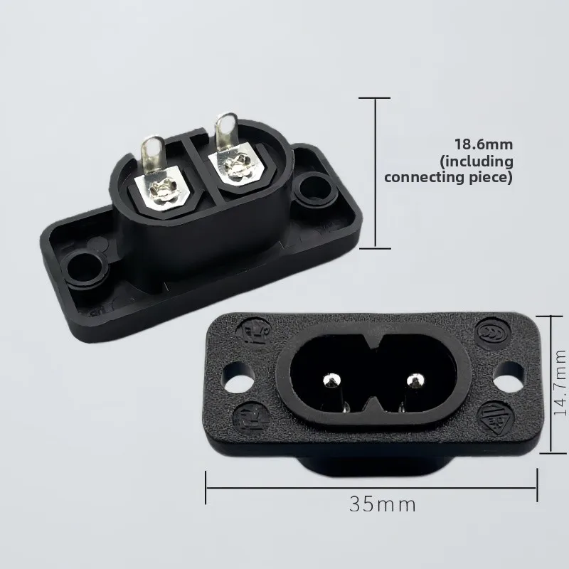 1/3Pcs C7 C8 Male Female Plug Power Outlet Embedded Electric Connector Connector 35mm*15mm AC 2.5A 5A 250v 3515mm