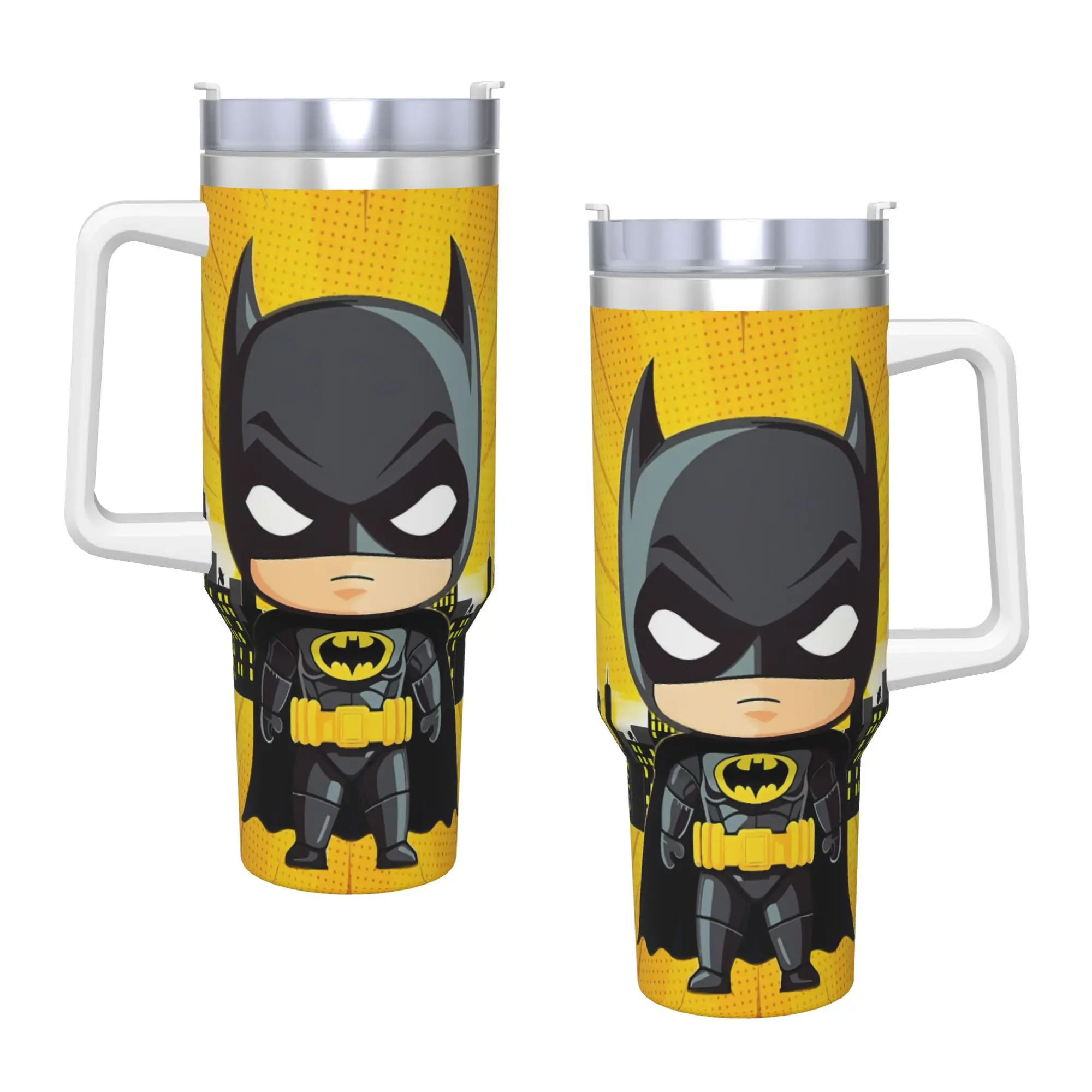 B-Batmans Cartoon Tumbler 3D Print Cold and Hot Water Bottle Leakproof Stainless Steel Thermal Mug Custom Beach Car Mugs view 2