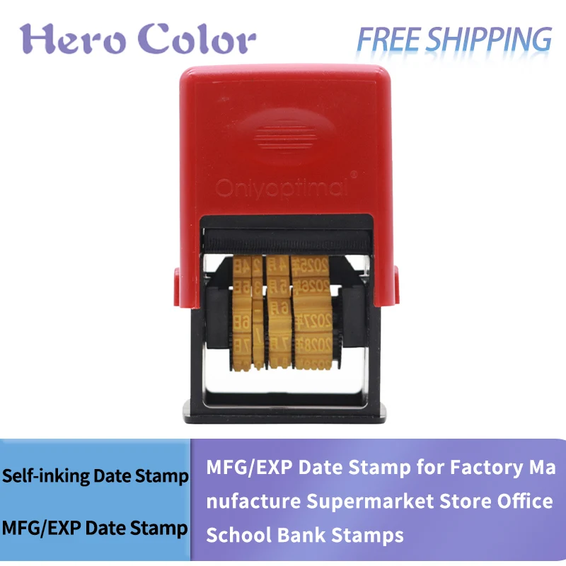 Self-inking Date Stamp MFG/EXP Date Stamp for Factory Manufacture Supermarket Store Office School Bank Stamps