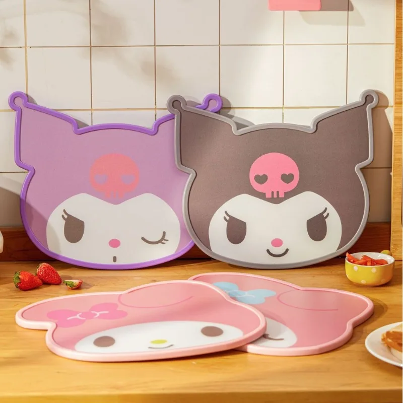 

Новинка Sanrios Kawaii разделочная доска Hello Kitty Kuromi MyMelody Cinnamoroll симпатичная двухсторонняя полипропиленовая разделочная тарелка кухонные аксессуары