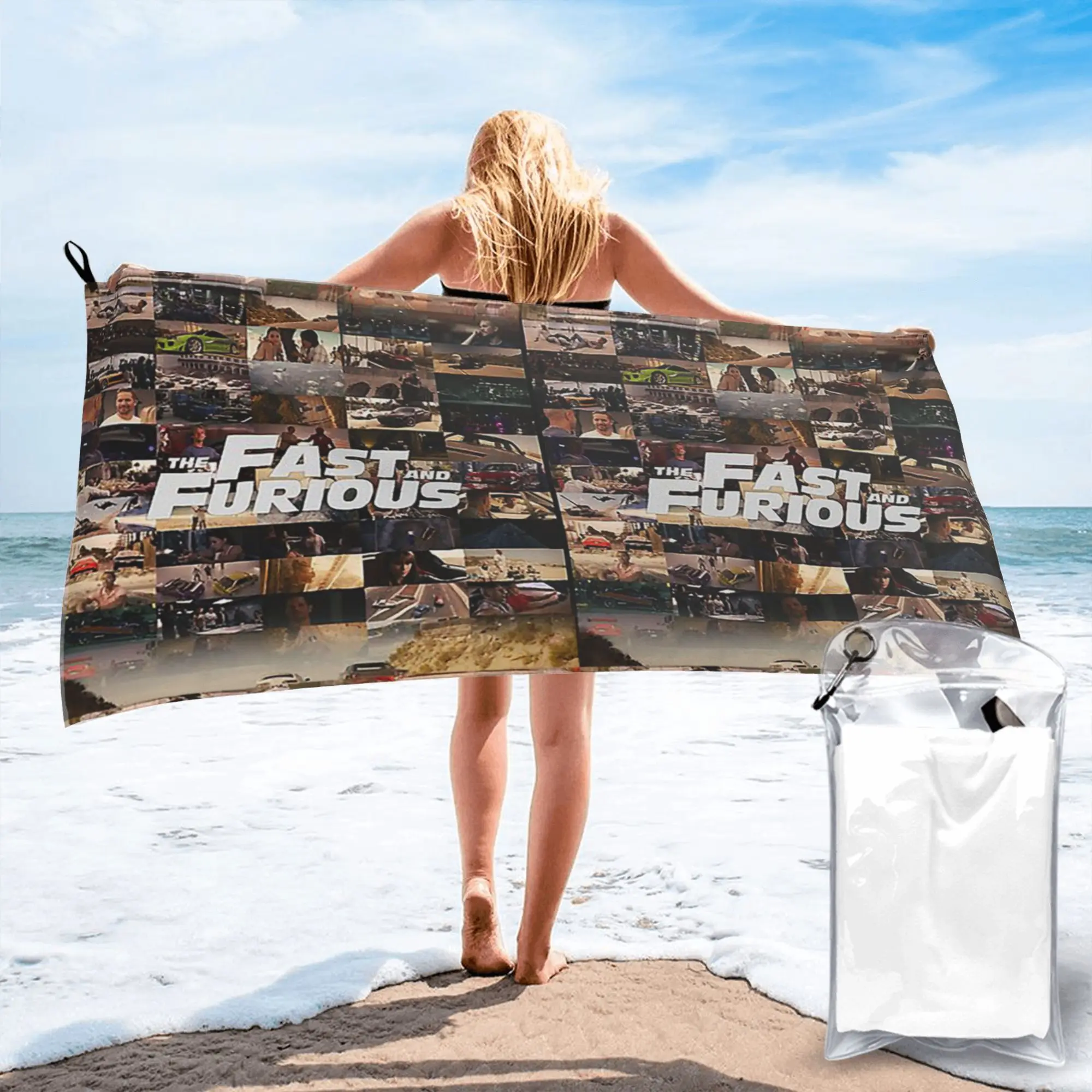 Fast and Furious Legends Tribute Beach Towel Soft Microfiber Quick Dry Absorbent Quick Towels For Mountain Climbing