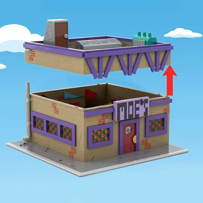 Nuevo 1736 Uds. Venta caliente de ciudad Street View Moc Modular Moe's Tavern DIY ideas creativas juguete para niños bloques de regalo de cumpleaños