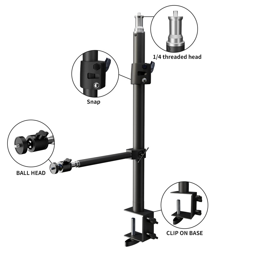 32 CM Quarter-Head Desktop Bracket Extension Arm Can Be Used With The Light Stand Desktop Bracket Suitable For Desktop Shooting