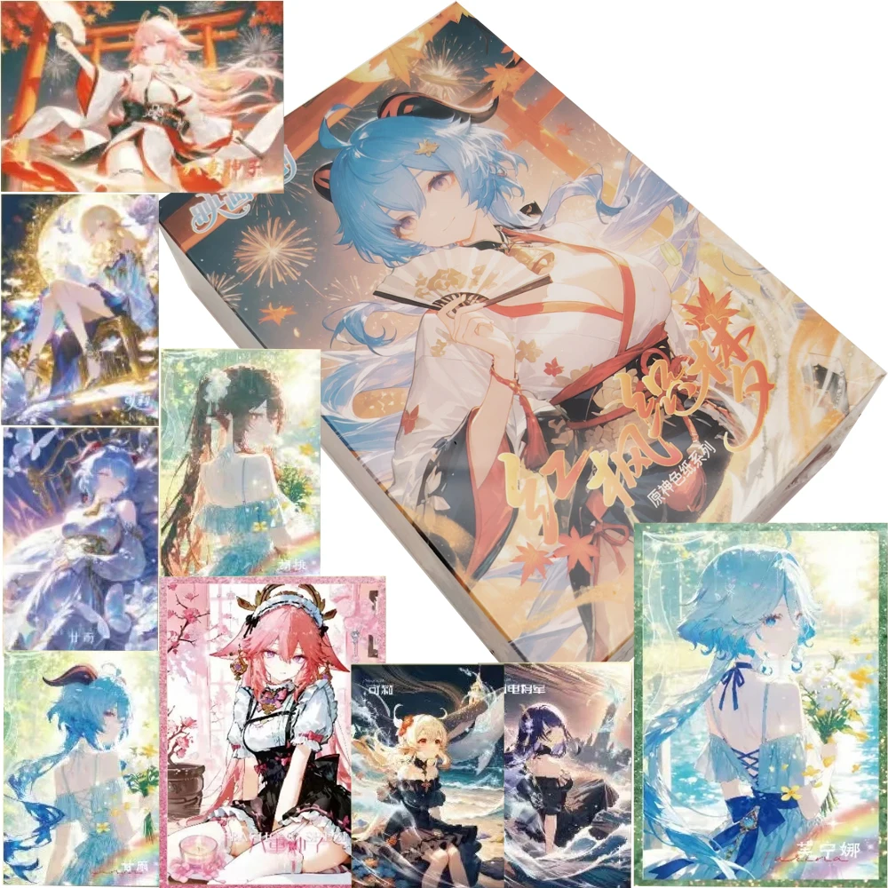 Game Genshin Impact Collection Color Paper Card Cartoon Exclusive Personality Art Exquisite Characters Hobby Cards Perfect Gifts