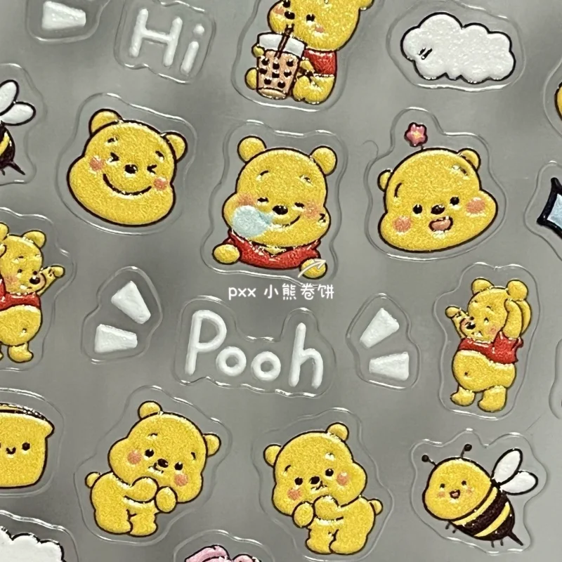 디즈니 애니메이션 만화 귀여운 위니 푸우 네일 장식 스티커 휴대 전화 쉘 워터 컵 수하물 장식 스티커