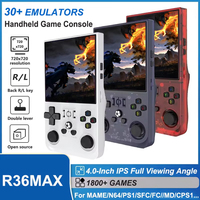 R36MAX Retro Handheld Video Game Console Portable 4-inch IPS Screen 64GB 128GB Game Players Emulator for PS1/PSP/MD/N64/CPS1/SFC