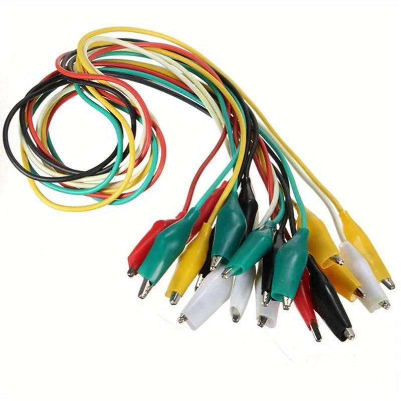 10pcs Alligator Clips Electrical 5 Colors Test Leads Crocodile Jumper Wires Cable With Alligator Clips For Electrical Testing