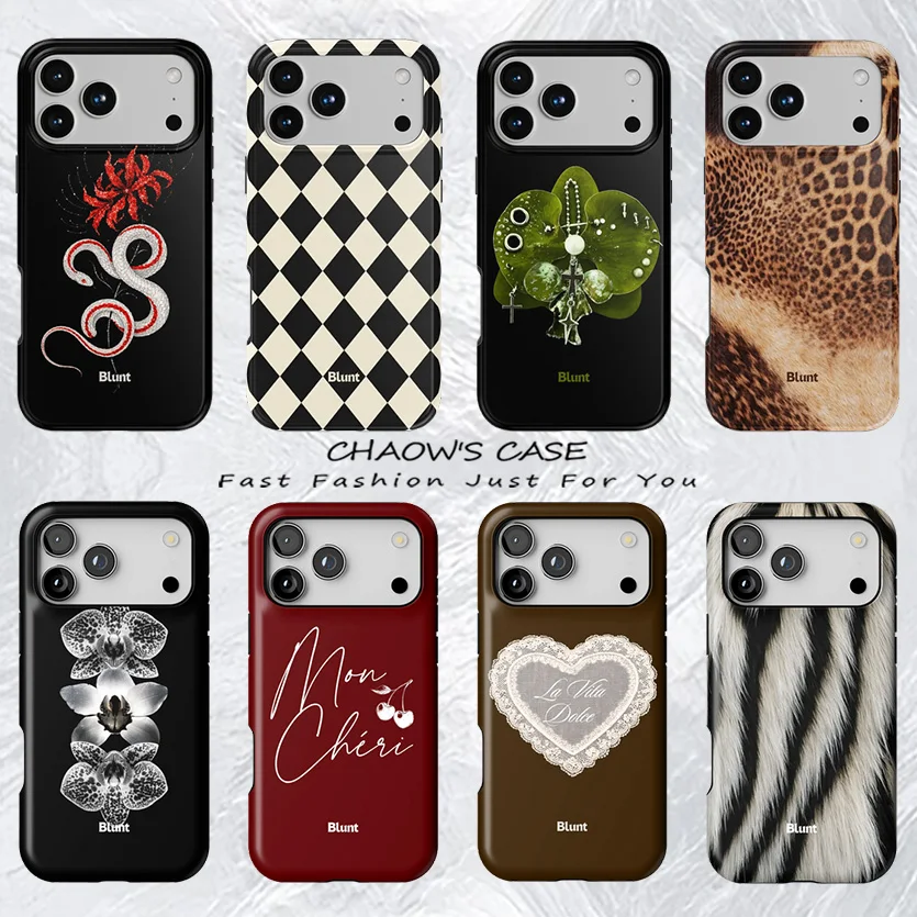 

Luxury BluntS Orchid Retro Checkerboard Phone Case for iPhone 17 17e 16e 16 15 14 13 12 11 Air Pro Max Plus Double-layer Cover