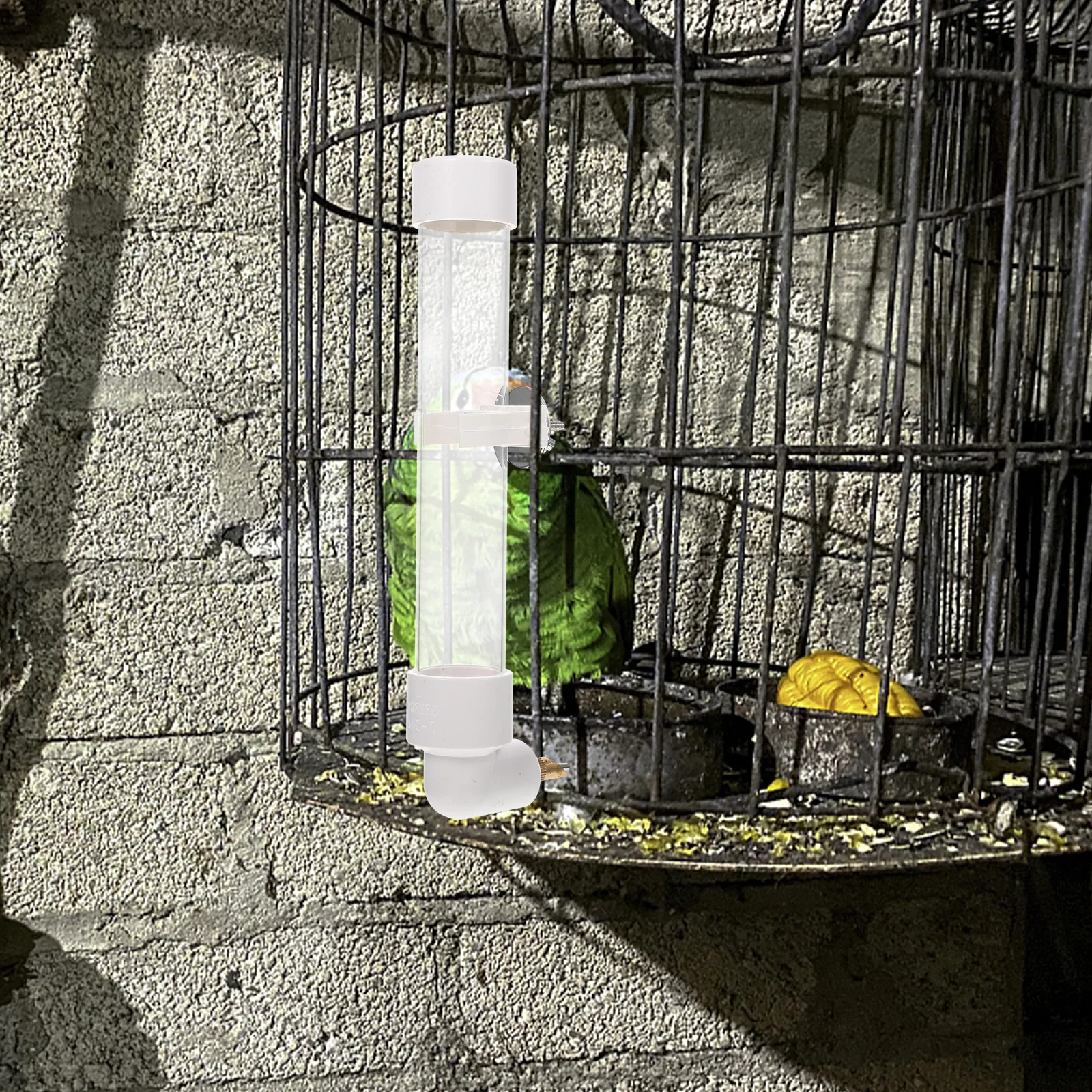 

Plastic Parrot Drinking Fountain Bird Water Dispenser Durable Cage Accessories for Pigeons Easy Install Feeder Container Pet