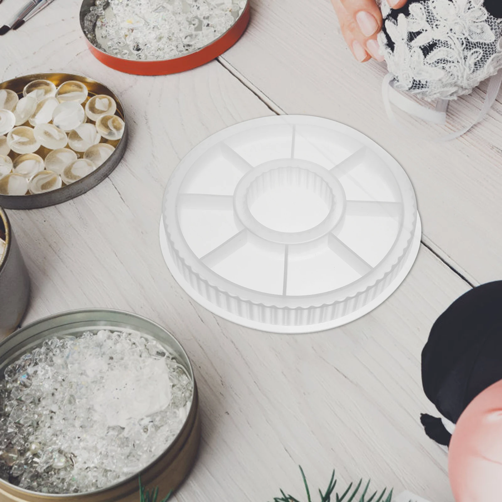 

Crystal Drop Gel Tray Molds Lightweight Compact DIY Epoxy Resin Jewelry Trays Silicone Plate Mold Casting For Home Banquet