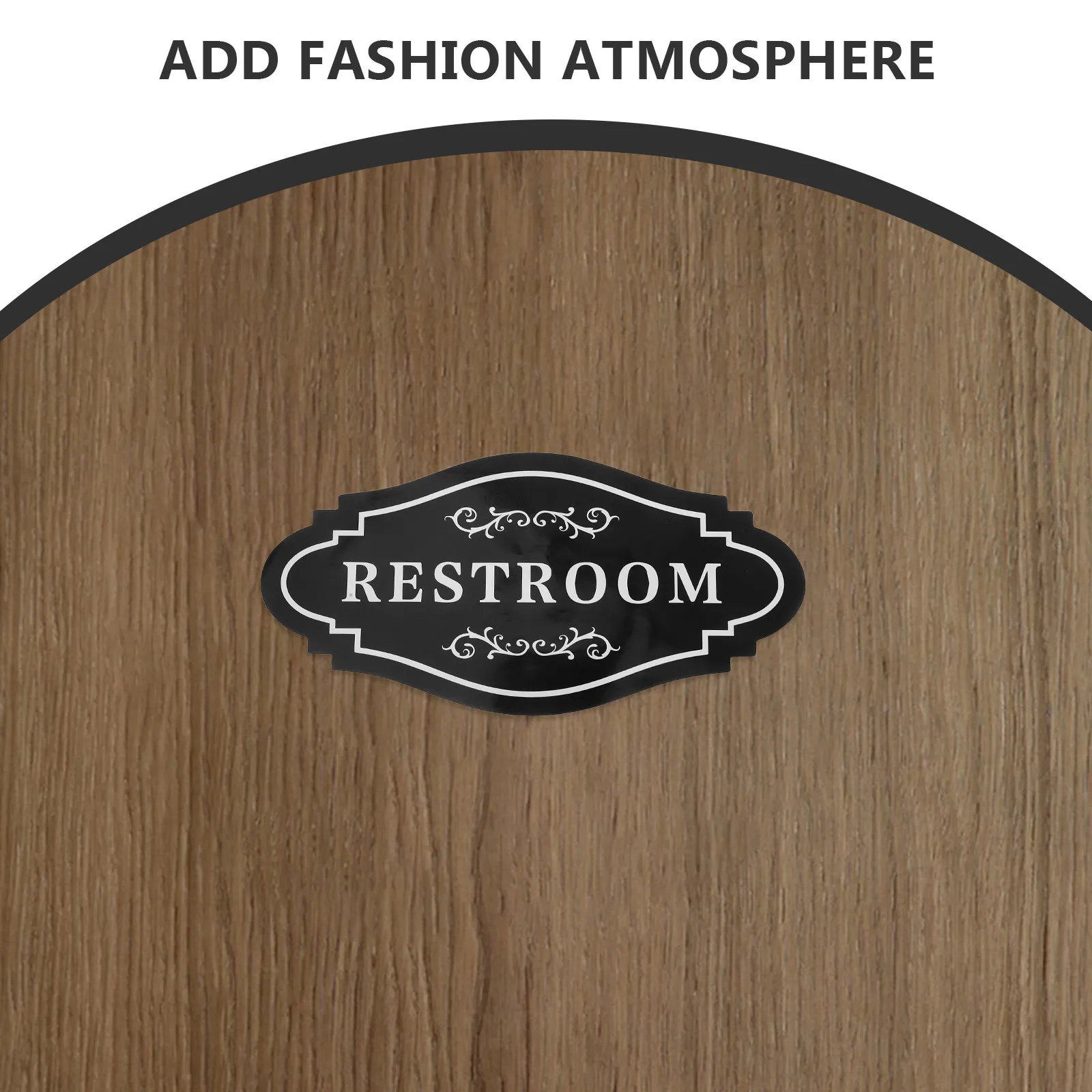 4Pcs Sleek Black Vinyl Restroom Sign Stickers Waterproof Bathroom Labels for Business Home Washroom Decor Toilet Identification view 6