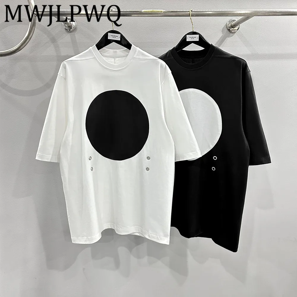 

MWJLPWQ Мужская футболка с принтом из сращенного металла High Street с круглым воротником, свободный крой, повседневные топы с короткими рукавами 12388