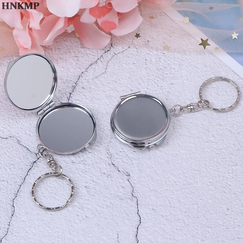 L331 Portable Folding Mirror Key Chain Pocket Compact Makeup Cosmetic Mirror With Key Ring