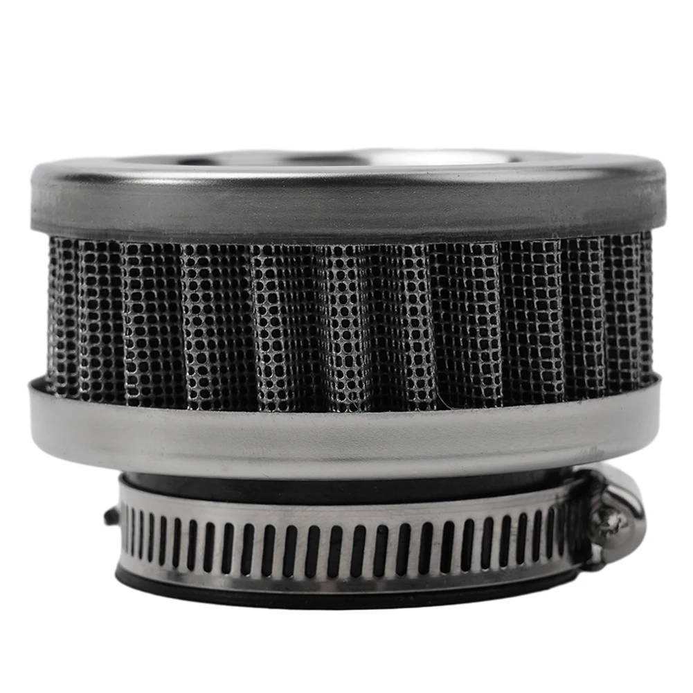 Round Chrome Top Pod Flange Mount Air Filter for 44mm Carburetor Stainless Steel Mesh Design for Improved Airflow