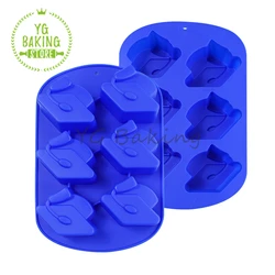 6 Cavity 3D Graduation Hat Design Silicone Mousse Mould Chocolate Mold DIY Candle Model Chiffon Cake Decorating Tools Bakeware