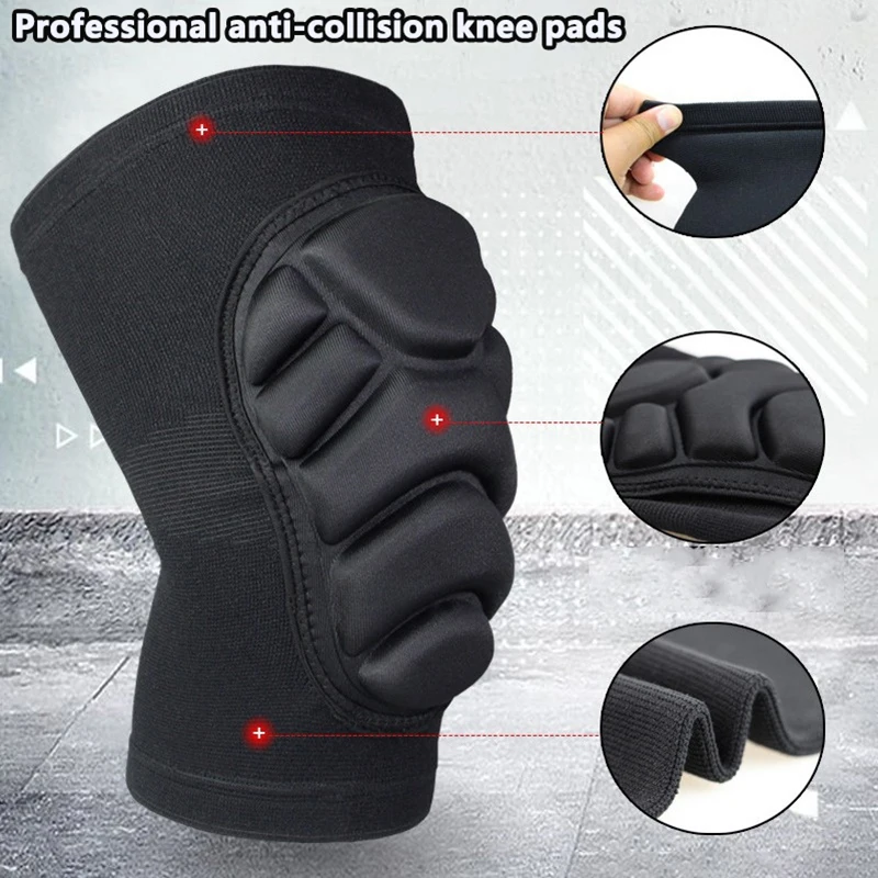 1 Pair Thick Sponge Knee Pads Elbow Sleeves Guard Collision Avoidance Sport Fitness Protective Kneepad Skate For Soccer Cycling