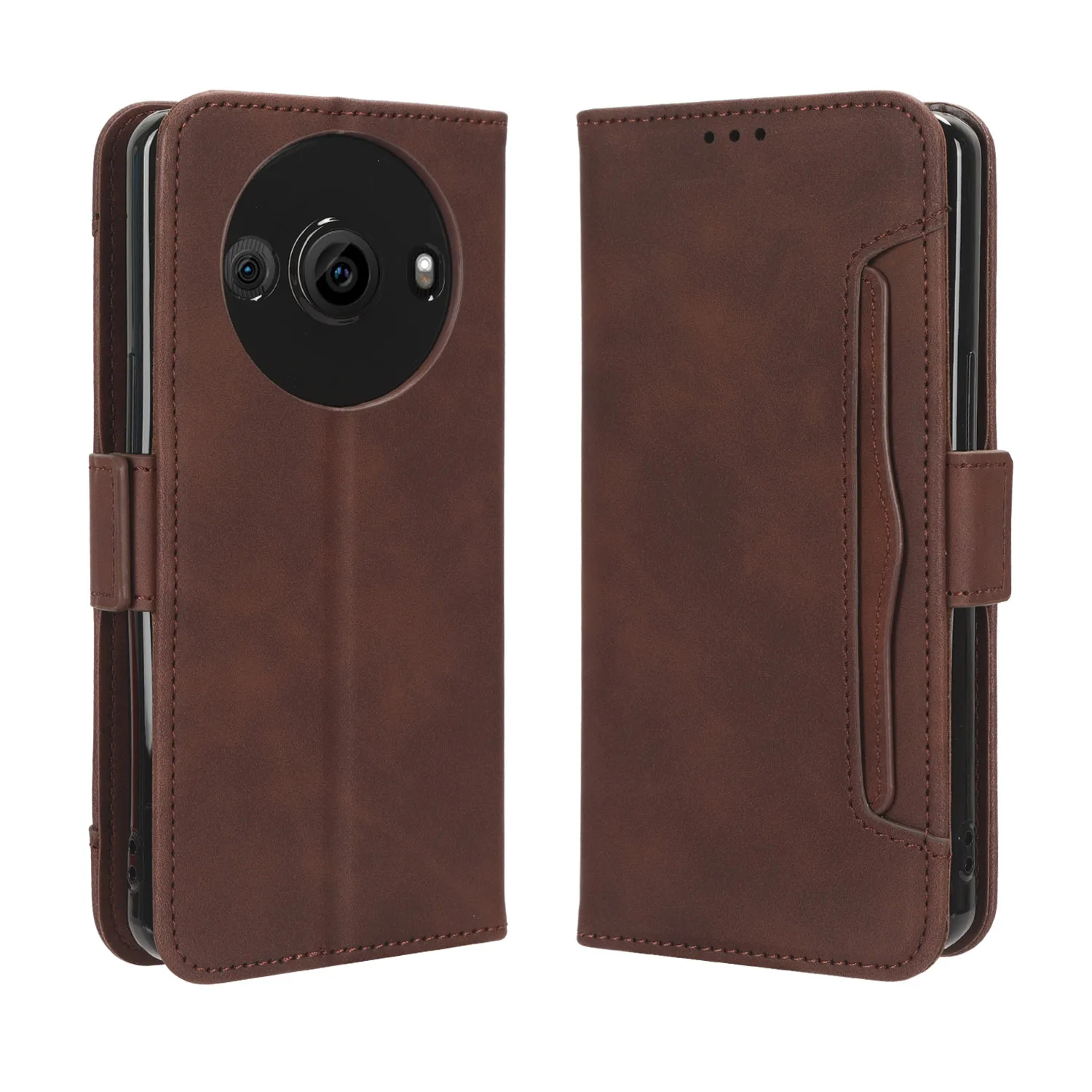 Aquos R8 Pro SH-51D Flip Case Luxury Skin Leather Magnet Retro Wallet Book Holder Full Cover For Leica Leitz Phone 3 Phone Bags