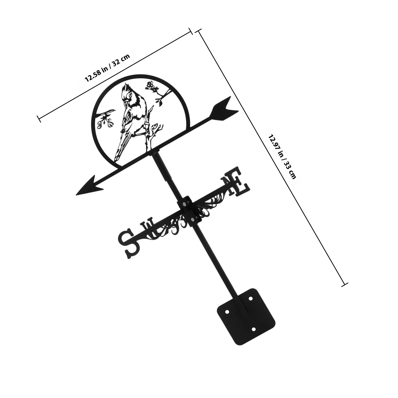 ريشة الرياح الحديدية في الهواء الطلق ريشة الطقس الزخرفية لحديقة ساحة سقف الديكور مؤشر الاتجاه المعدني إدراج الأرض #6