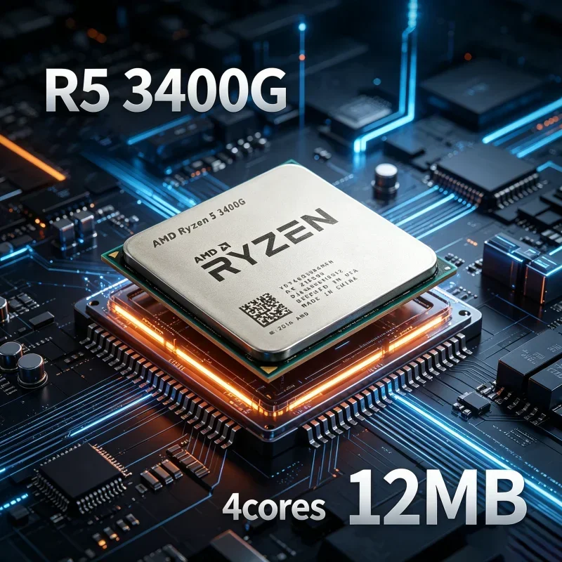 AMD Ryzen 5 3400G APU Processor 4 Core 8 Thread 3.7GHz Max 4.2GHz Vega 11 Graphics No Dedicated GPU Needed