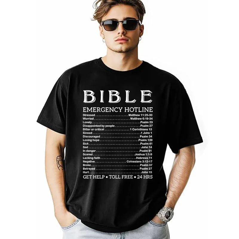 Gott antwortet auf die Notrufnummern der Bibel Lustiges Hotline-Christen-T-Shirt Y2k Jesus Glaube Bibel Notfall Religiöses Grafik-T-Shirt – Detail 15