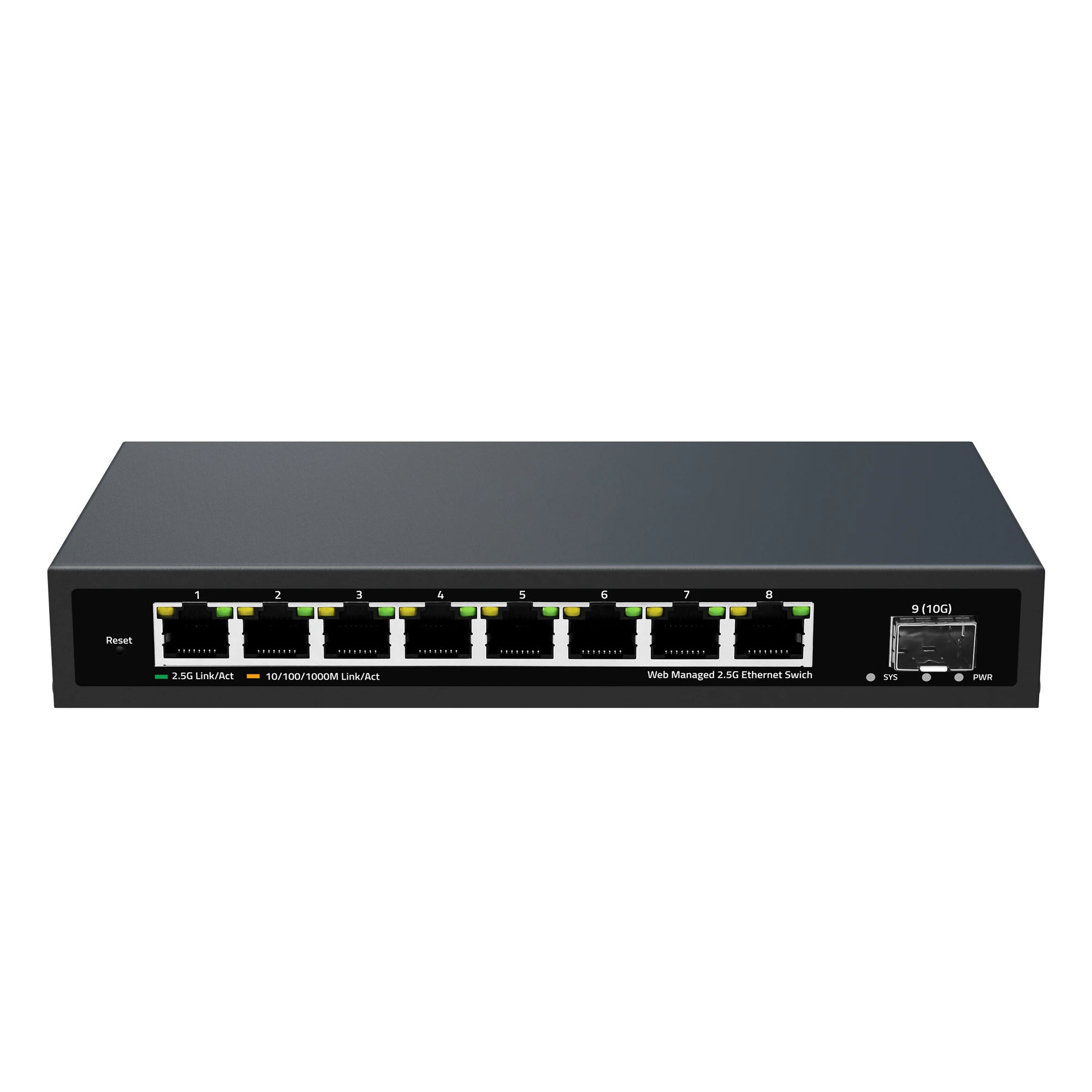 switch ethernet com base t portas 10g sfp 25g 100 mbps 1000 mbps 2500mbps metal web fanless network switch 01