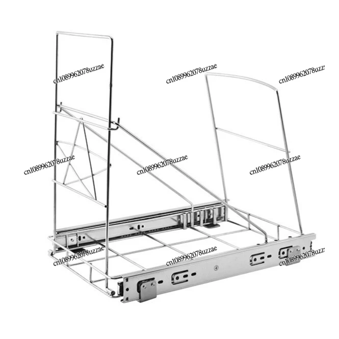 slide-rail-cabinet-pull-down-trash-can-rack-under-sink-trash-can-rack-adjustable-pull-out-trash-can
