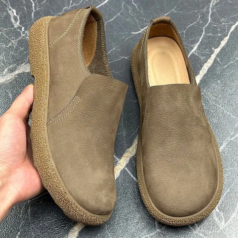 

Мужская обувь, осень 2021, новая мужская обувь, мужская повседневная кожаная обувь в стиле ретро с низким берцем и большой головкой