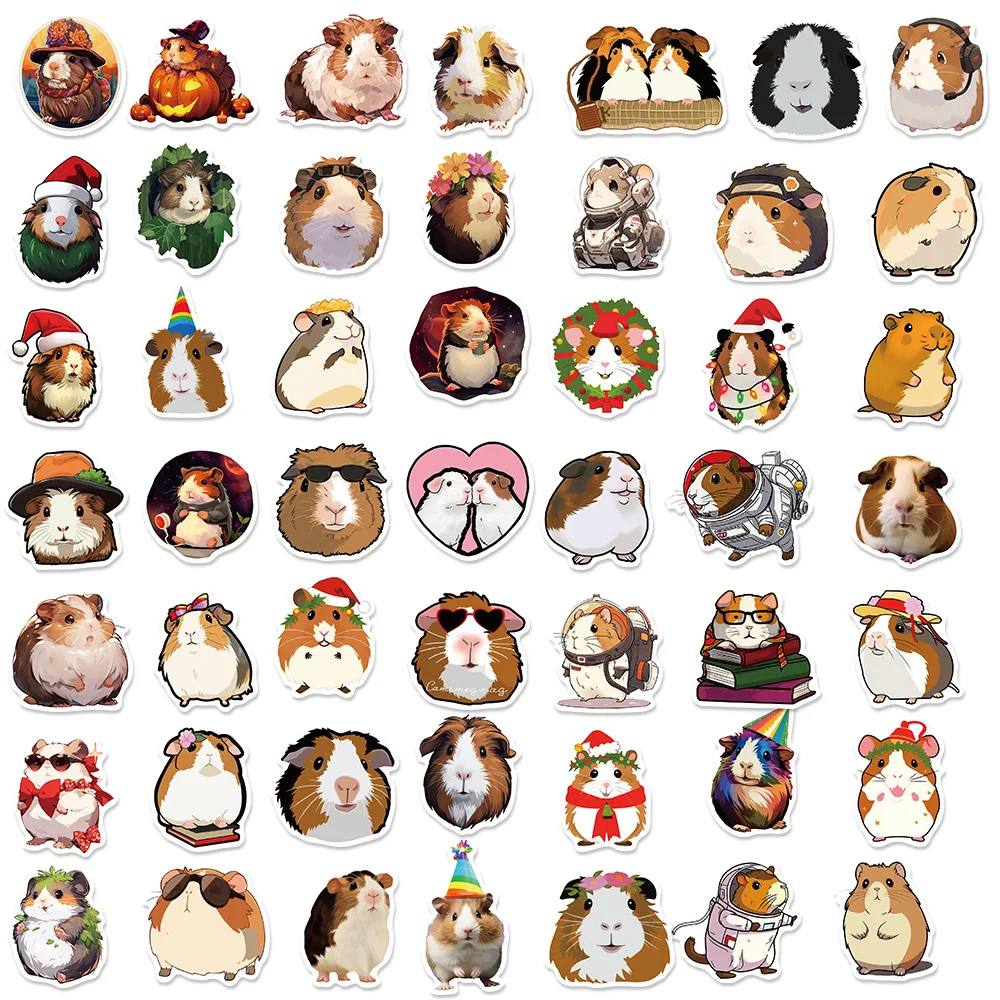 50PCS Guinea Pig Stickers Cute Animal Waterproof Laptop Stickers for MacBook