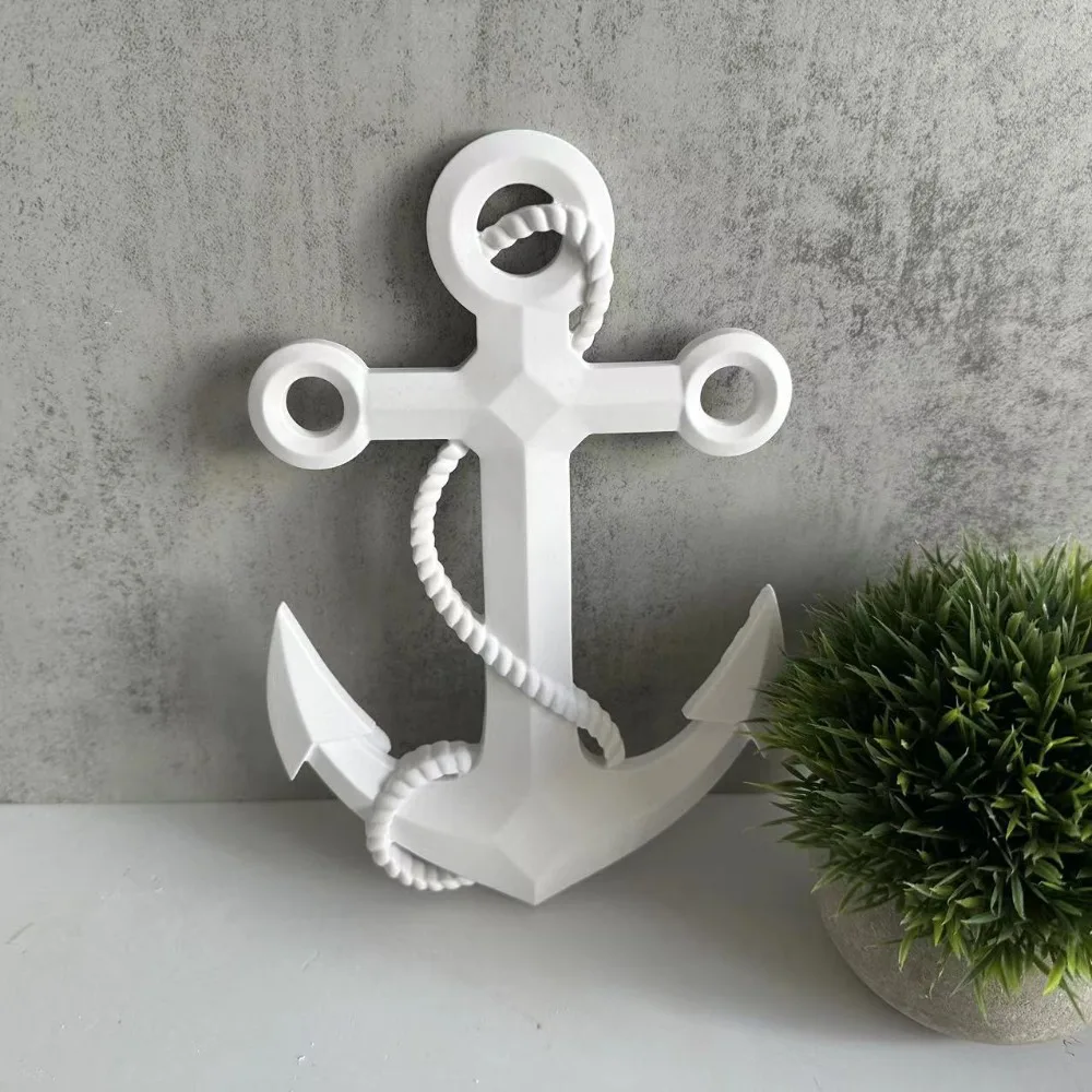 Large Three-dimensional Boat Anchor Pendant Silicone Mold DIY Plaster Cabinets Wall Desktop Home Decoration Epoxy Resin Molds