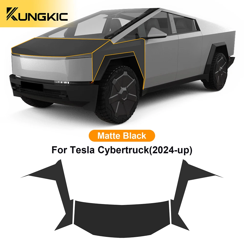 Black Glossy Matte for Tesla Cybertruck 2024-Up Car Paint Protection Film PPF Car Body Sticker Kit Anti-Scratch Trim Accessories