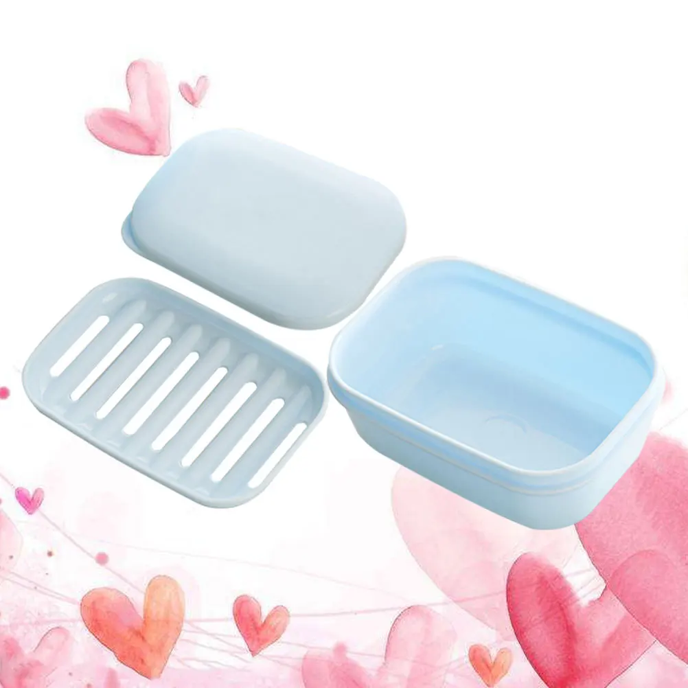 

2Pcs Long Rectangular Soap Case Double Tier Container with Drain for Bathrooms Kitchens Decorative and Sanitary