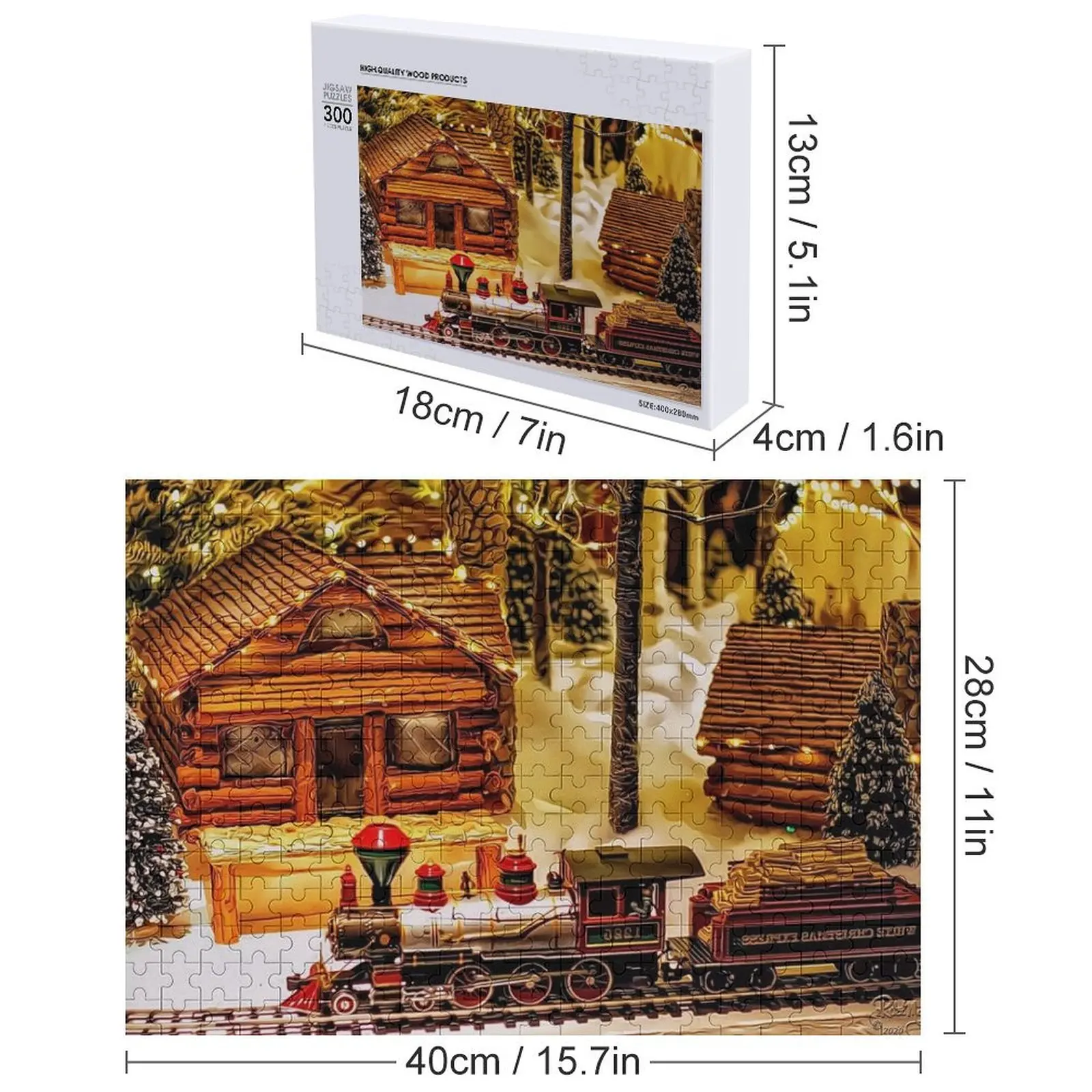 Puzzle z pociągiem Toy Village, elementy puzzle dla dorosłych, personalizowane puzzle dla dzieci.