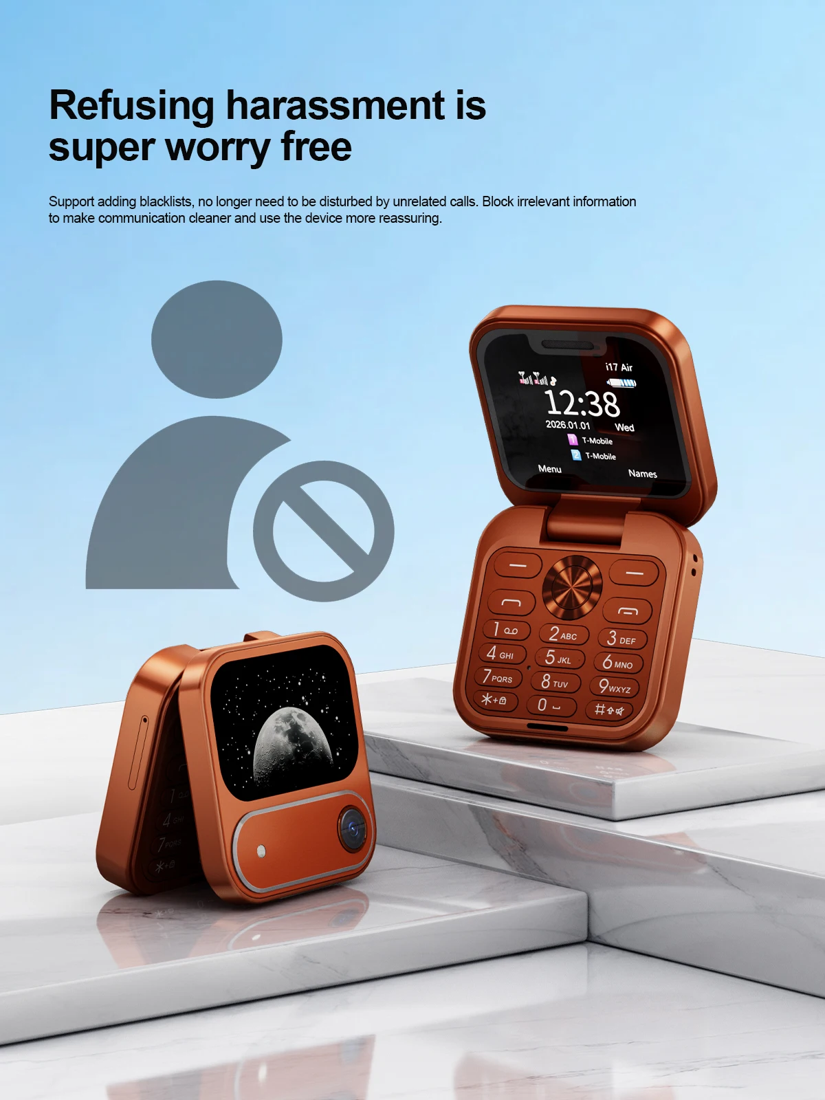 SERVO I17 Air Mini Fold Mobile Phone Speed Dial 1.77' Display Magic Voice 2G GSM Dual SIM Card Blacklist FM Radio Flip Cellphone