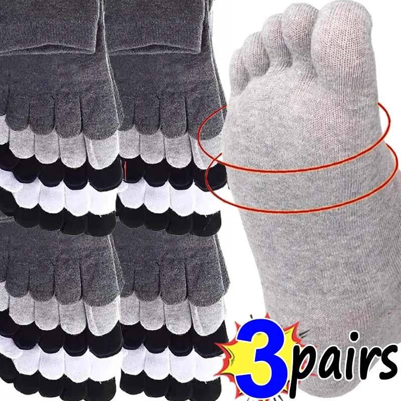 

1/3Pairs Unisex Toe Socks Men and Women Five Finger Socks Breathable Cotton Stockings Sports Running Solid Black White Grey Sox