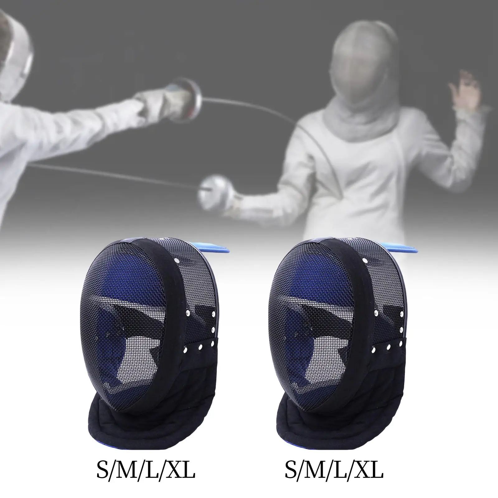 Metal Fencing Mask with Chin Forehead Padding for Epee Sabre Practice Breathable Safety Gear
