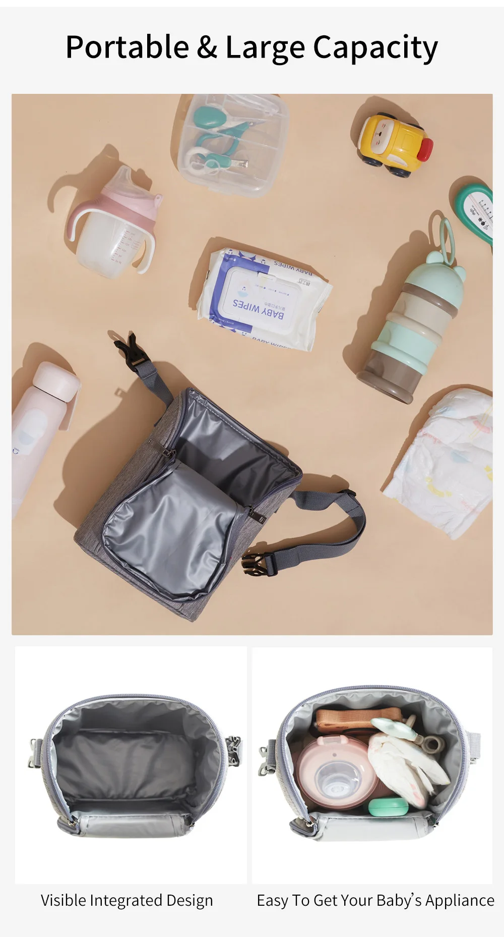 INSULAR Baby Thermal Bag Breastmilk Insulation Sack Infant Cooler Package Stroller Hang Tote Milk Bottle Mom Keep Warm Portable