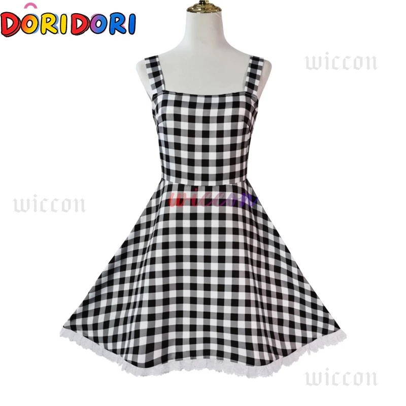 Anime Cindy Lou Cosplay Costume Plaid Dress Red Cloak Blond Wig Women Kids Halloween Christmas Party Gift Suit view 6