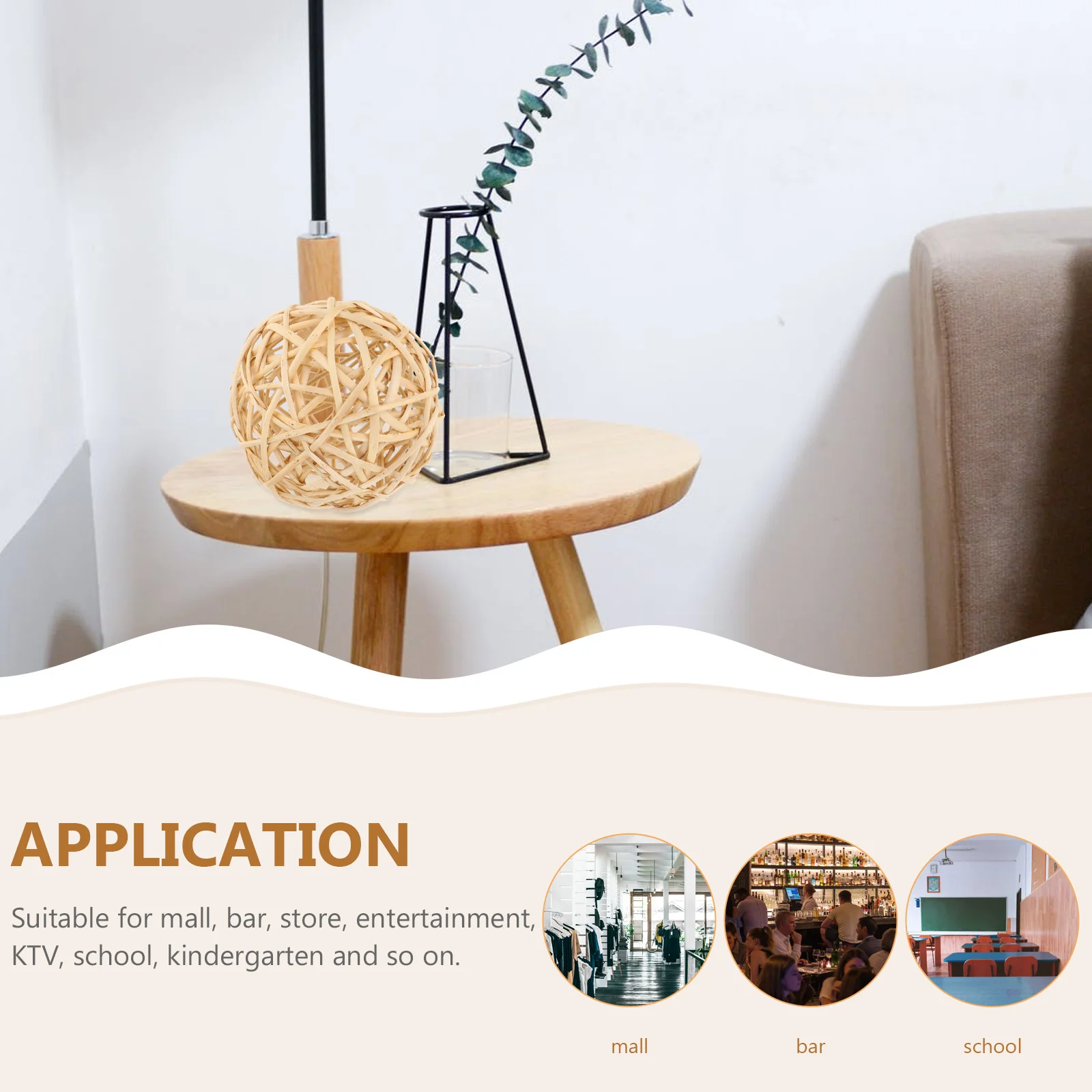 

1pc Rattan Balls For Party Decor Hollow Weaving Design Wedding Christmas Birthday Decoration Scene Layout Ornaments Craft