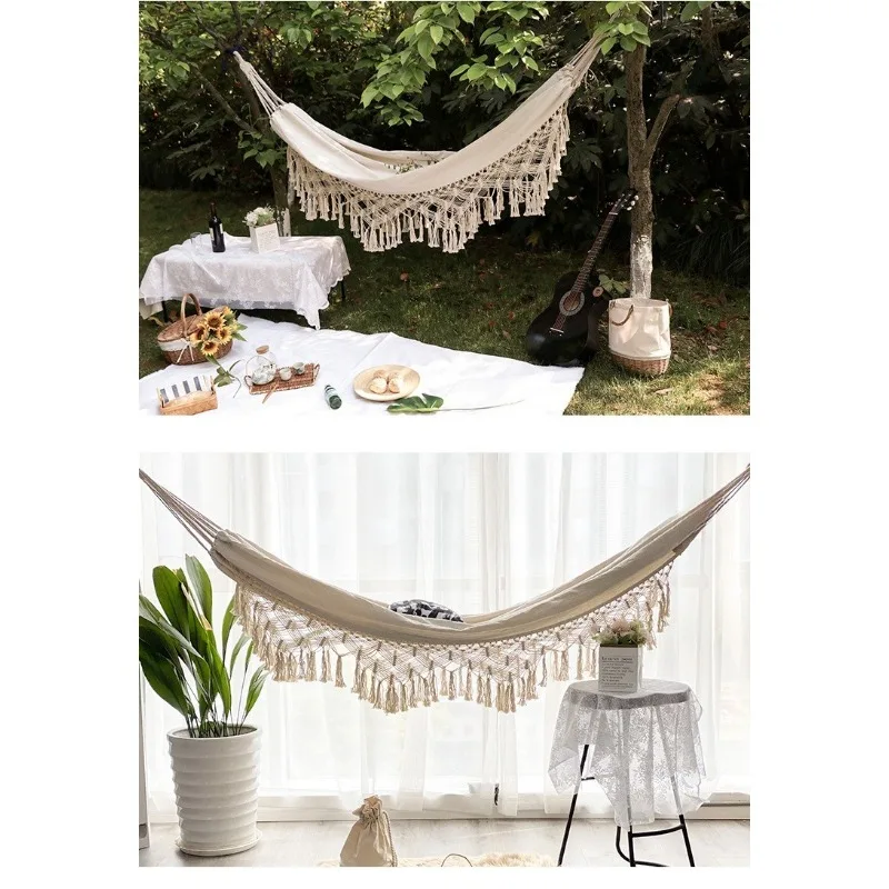 1pcs-thickened-striped-canvas-hammock-without-sticks-ins-style-tassel-single-person-for-outdoor-camping-and-indoor-kids-swing