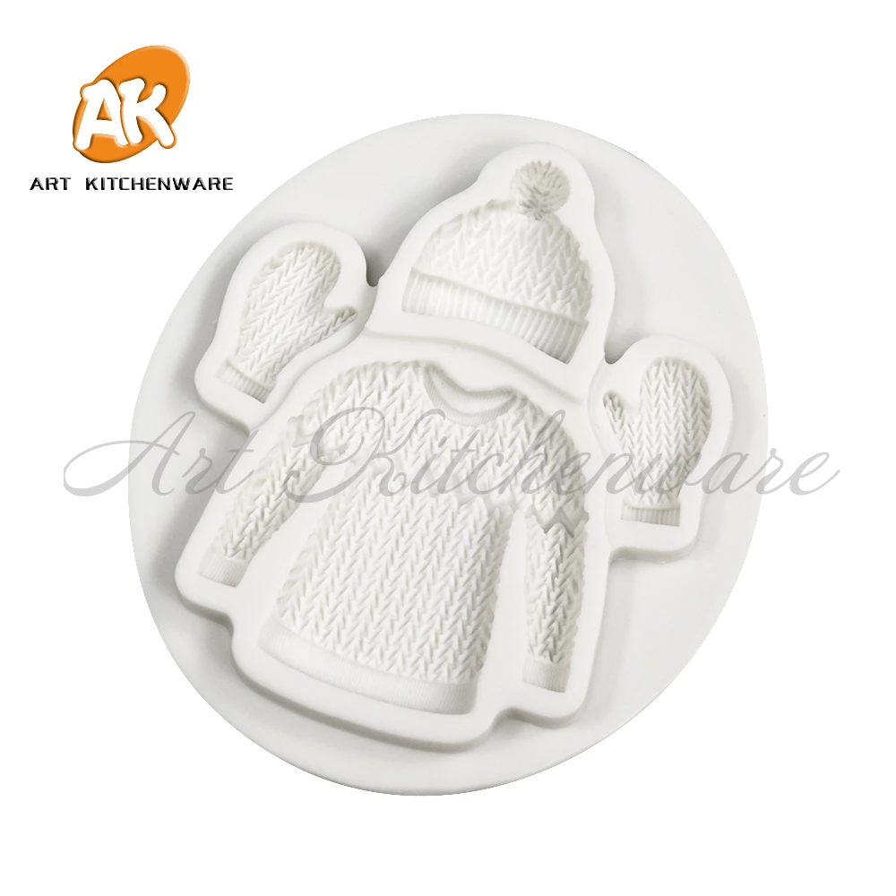 Christmas Silicone Mold Sweater Fondant Cake Decoration Silicone Mold Hand Made Decorating Leaves Chocolate Candy Kitchenware