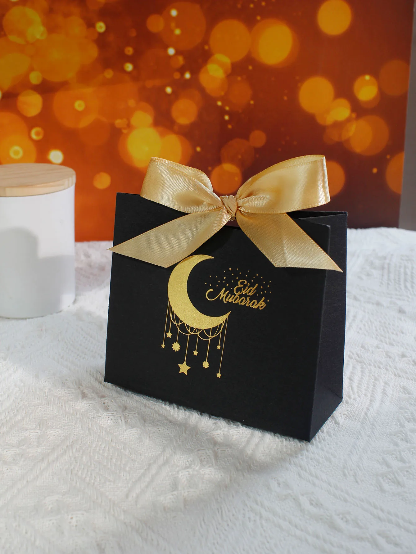 صندوق هدايا عيد سعيد الفطر، نجم القمر الجديد، رمضان، عيد سعيد، صندوق حلوى عيد الفطر الإسلامي، صندوق هدايا تزيين المهرجانات،