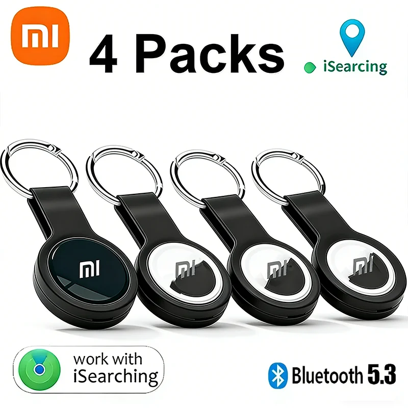 

XIAOMI 4 шт. Bluetooth 5.3 Трекер-антипотеряшка круглой формы для отслеживания домашних животных, детей, сумок, кошельков, умный локатор, Air Tag, для умного дома