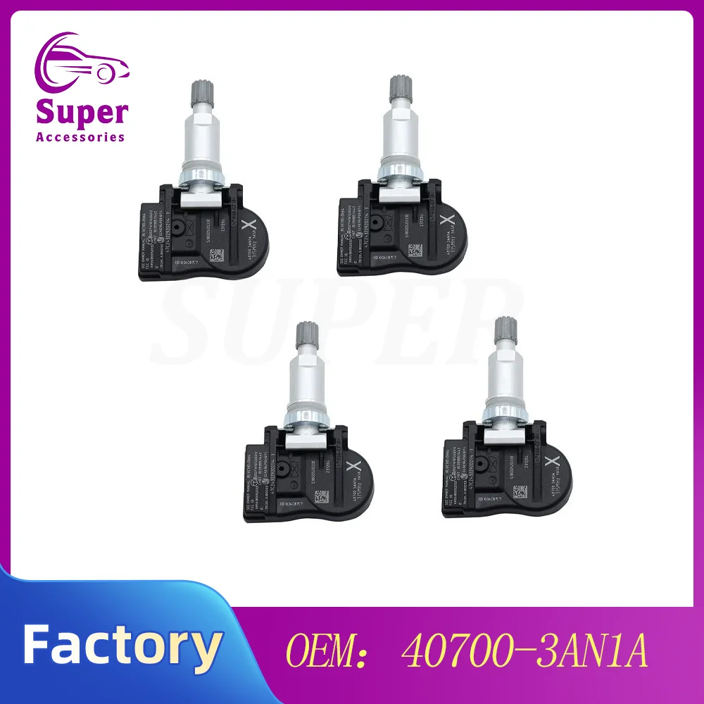Датчик давления в шинах TPMS 315 МГц, 4 шт., 40700-3AN1A для Nissan Versa, Leaf, Sentra 2012-2014 годов выпуска, 407003AN1A, ДАТЧИК ДАВЛЕНИЯ В ШИНАХ