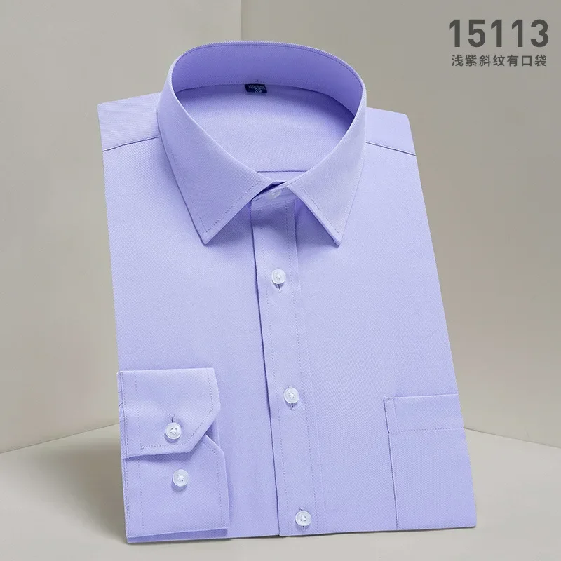 

8XL Pure Color Office Formal Business Social Work Classic Shirt Longsleeve Shirt for Men Casual Slim Fit Shirt Men Long Sleeve